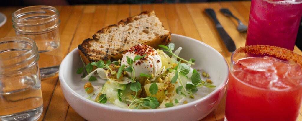 Burrata salad from Gather in Maine, Photo credit to Capshore Photography Burrata salad from Gather in Maine, Photo credit to Capshore Photography