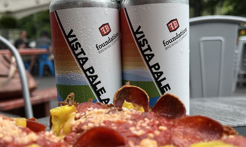 Pizza and Beer. Photo Credit: Foundation Brewing Company