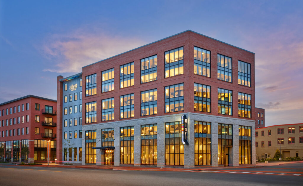 Aloft Exterior, Photo Provided by Aloft Portland Maine