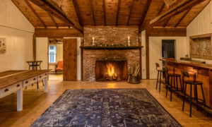 Boothbay Playhouse fireplace lounge, Photo Credit:: PGM Photography