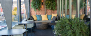 Lounge couch at Luna, Photo Credit: Lauren Peters at Visit Portland