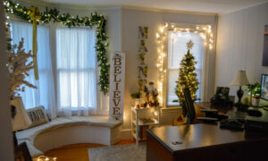 VP 2023 Holiday Party Lynn's winter office, Photo Credit: Lauren Peters at Visit Portland