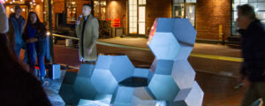 Unveiling of First Friday sculpture. Photo Credit: Lauren Peters at Visit Portland