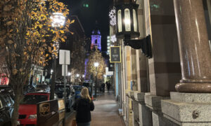 Sidewalk lights. Photo Credit: Lauren Peters at Visit Portland
