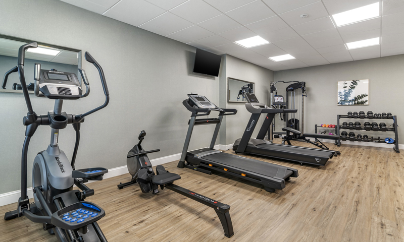 Casco Bay Hotel Fitness Center. Photo Credit: Northeastern Hospitality Management LLC