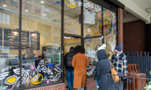 Walking into Eighty 8 Donuts; Photo Credit: Lauren Peters at Visit Portland