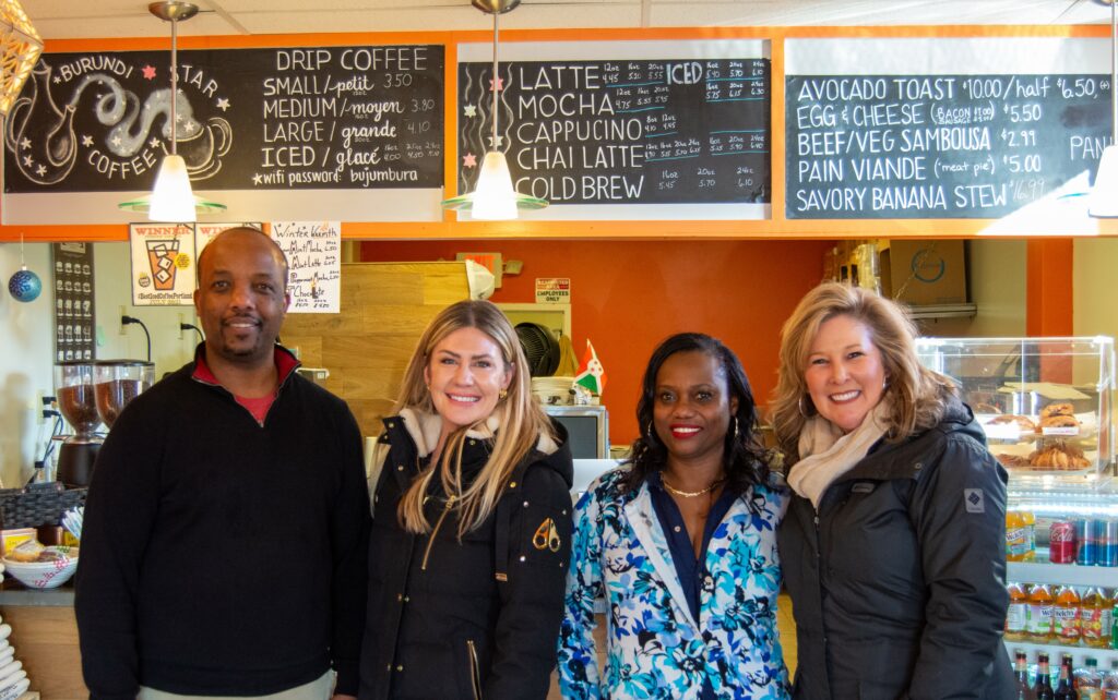 Burundi Star Coffee Owners with Maine Life Media, Photo Credit: Lauren Peters at Visit Portland Burundi Star Coffee Owners with Maine Life Media, Photo Credit: Lauren Peters at Visit Portland