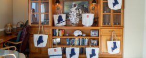 Visit Portland custom Sea Bags, Photo Credit: Lauren Peters at Visit Portland