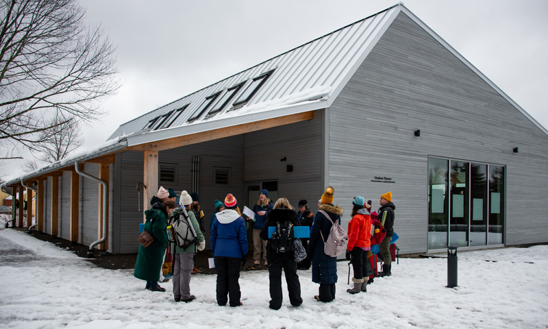 Group Outside Commons. Photo Credit: Dave Dostie