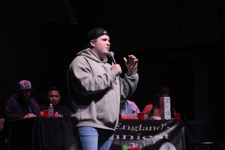 Comic Performing at Portland Maine Comedy Festival. Photo Credit: PMCF