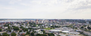 Aerial of Portland city; Photo credit: Capshore Photography