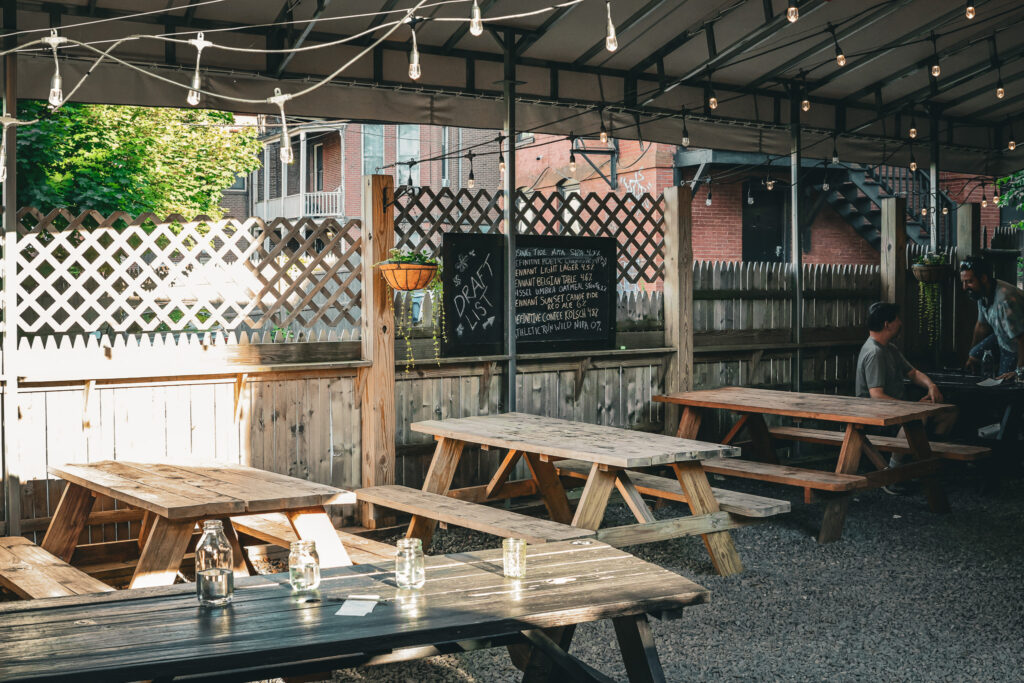 Outdoor Seating at Bramhall. Photo Credit: Northern Attitude Creative