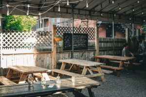 Outdoor Seating at Bramhall. Photo Credit: Northern Attitude Creative