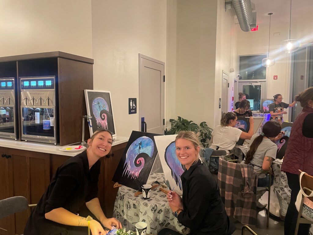 Cocktails & Canvases Paint Night. Photo Provided by Angoor Wine Bar