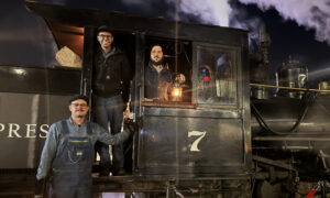 Conductors with Maine Narrow Gauge train; Photo Credit: Maine Narrow Gauge