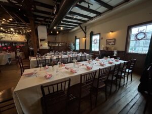 Valentine's Wedding Table Scape. Photo Provided by Boone's Fish House & Oyster Room