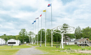 Flags flying outside of Maine Maritime Museum: Photo Credit: Maine Maritime Museum