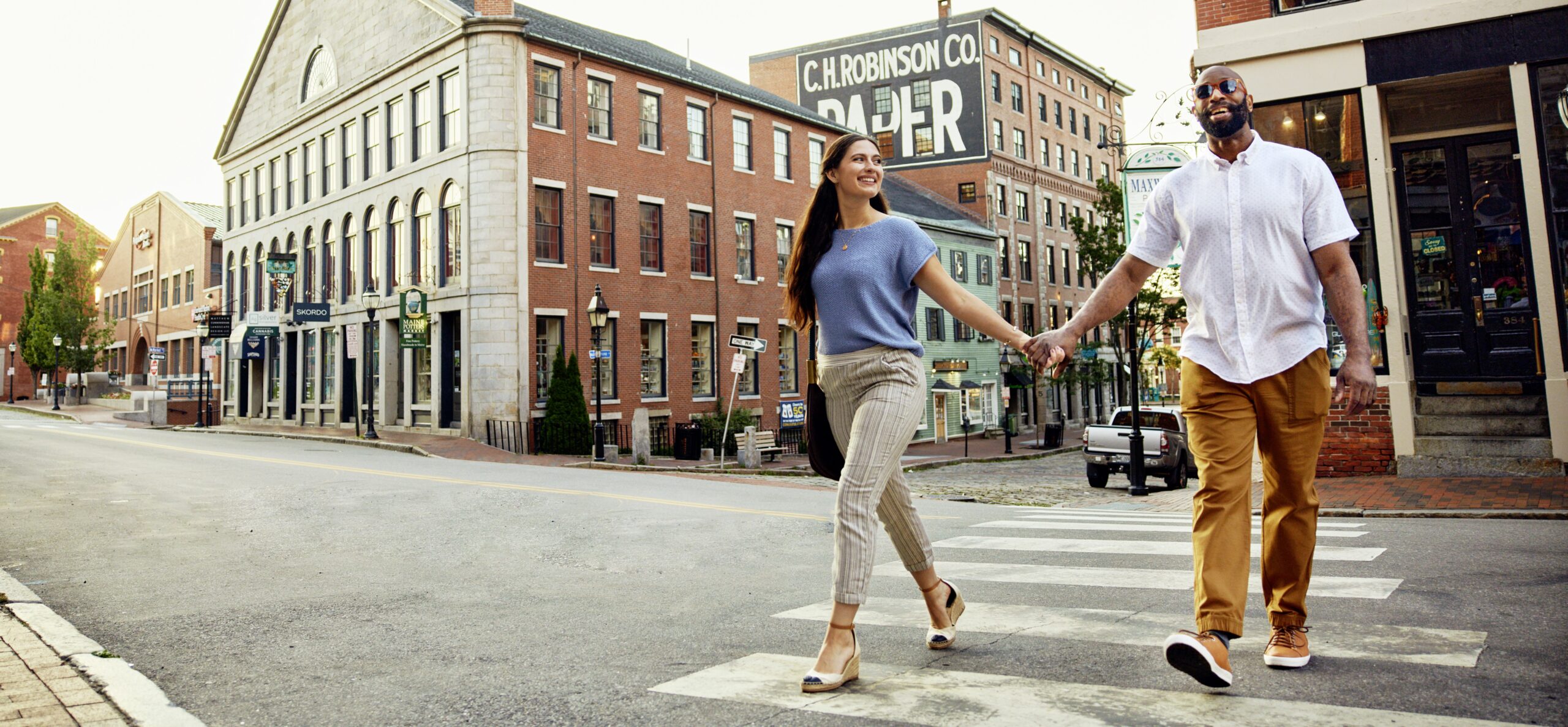 Couple Walking Downtown, Photo Courtesy of Visit Maine Couple Walking Downtown, Photo Courtesy of Visit Maine