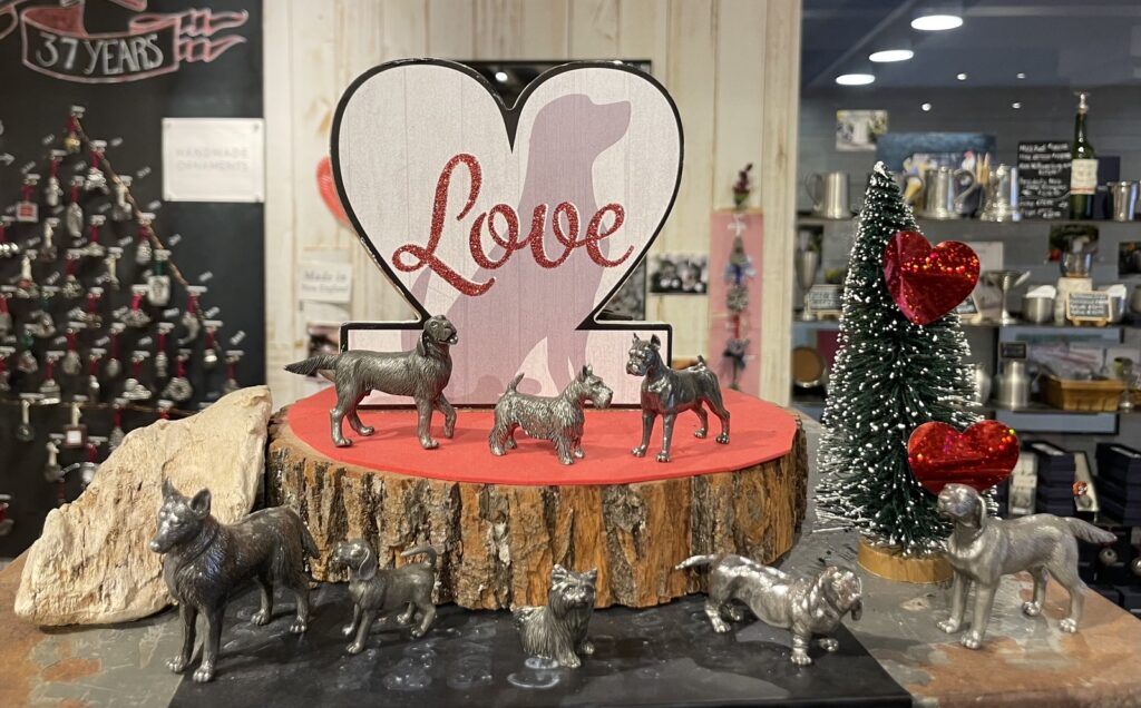 Dog Figurines. Photo Provided by Danforth Pewter