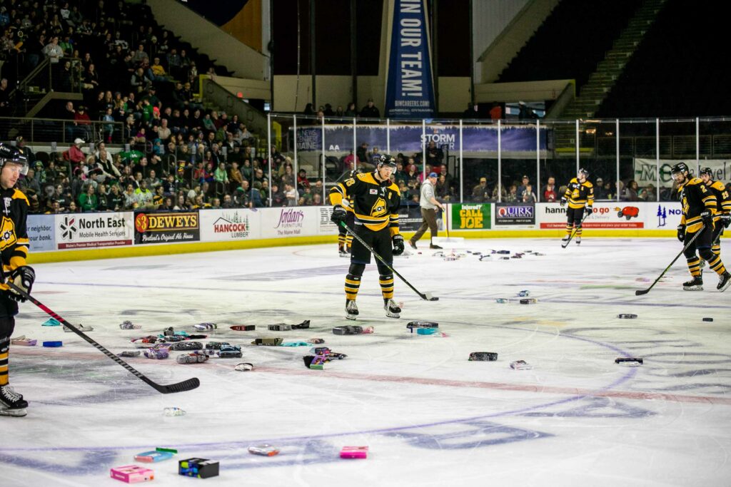 Underwear/Sports Bra Toss - Photo Courtesy of the Maine Mariners
