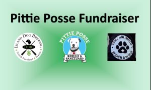 Pittie Posse Fundraiser - Photo Credit: Graphic and IDB logo: Island Dog Brewing, Pittie Posse logo from Pittie Posse, Pawz Unlimited logo from Pawz Unlimited LLC